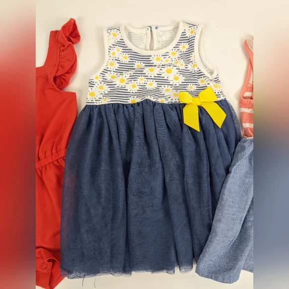 Spring/Summer Toddler Girls Dress and Romper Set Of 4 - 12-18 months - Picture 3 of 6